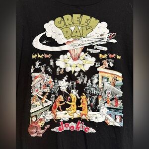 Green Day Dookie Sz: 2xL Black Graphic Tee. Y2K Punk Rock 90s Band Tee.